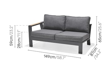 Palau Loungegrupp Utomhus 6-sits - Trä/Grå - Utemöbler & utemiljö - Loungemöbler - Loungeset & loungegrupp