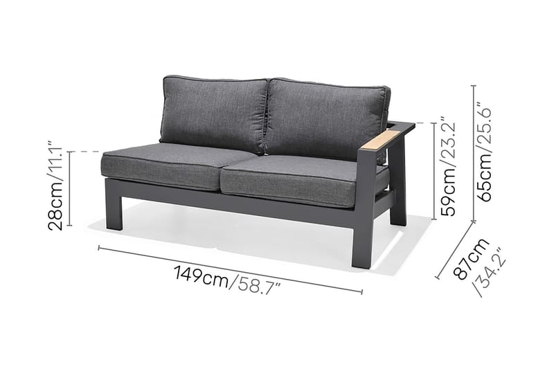 Palau Loungegrupp Utomhus 6-sits - Trä/Grå - Utemöbler & utemiljö - Loungemöbler - Loungeset & loungegrupp