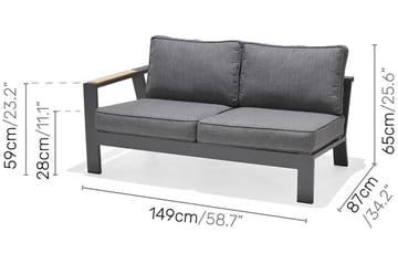 Palau Loungegrupp Utomhus 8-sits - Trä/Grå - Utemöbler & utemiljö - Loungemöbler - Loungeset & loungegrupp