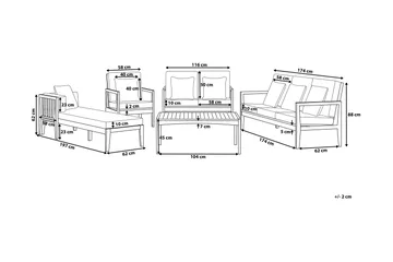 Pataja Loungegrupp Utomhus - Akacia/Grå - Utemöbler & utemiljö - Loungemöbler - Loungeset & loungegrupp