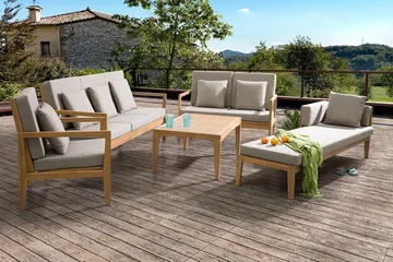 Pataja Loungegrupp Utomhus - Akacia/Grå - Utemöbler & utemiljö - Loungemöbler - Loungeset & loungegrupp