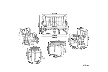 Pedagne Loungegrupp Utomhus 4-sits - Rotting/Beige - Utemöbler & utemiljö - Loungemöbler - Loungeset & loungegrupp