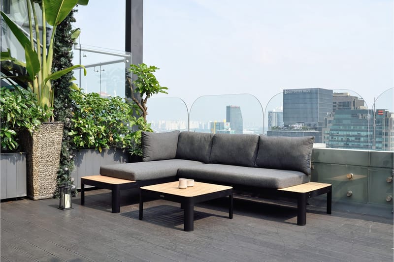 Portals Loungegrupp Utomhus 4-sits - Teak/Svart - Utemöbler & utemiljö - Loungemöbler - Loungeset & loungegrupp