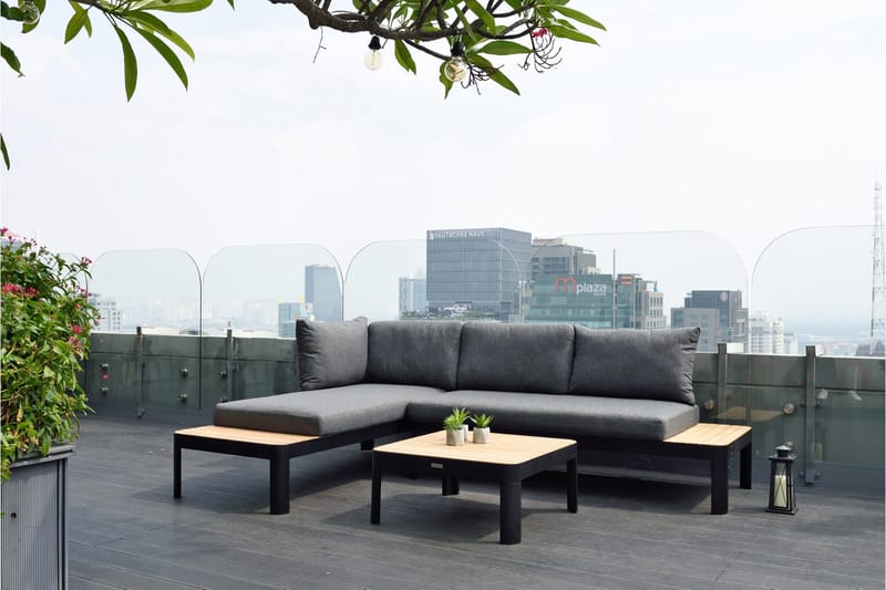 Portals Loungegrupp Utomhus 4-sits - Teak/Svart - Utemöbler & utemiljö - Loungemöbler - Loungeset & loungegrupp