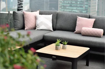 Portals Loungegrupp Utomhus 4-sits - Teak/Svart - Utemöbler & utemiljö - Loungemöbler - Loungeset & loungegrupp