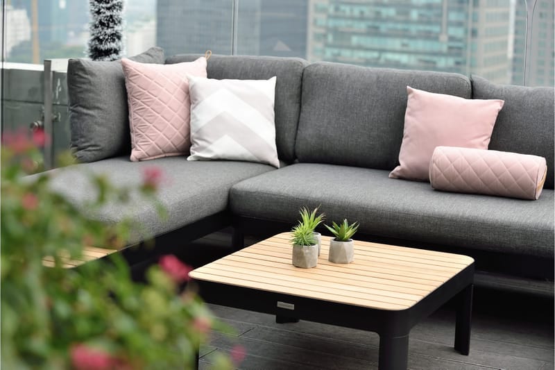 Portals Loungegrupp Utomhus 4-sits - Teak/Svart - Utemöbler & utemiljö - Loungemöbler - Loungeset & loungegrupp