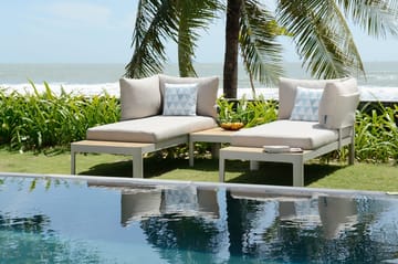 Portals Loungegrupp Utomhus 4-sits - Vit/Teak - Utemöbler & utemiljö - Loungemöbler - Loungeset & loungegrupp