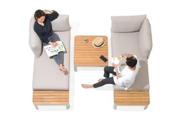 Portals Loungegrupp Utomhus 4-sits - Vit/Teak - Utemöbler & utemiljö - Loungemöbler - Loungeset & loungegrupp