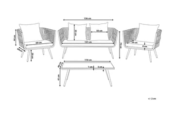 Ragusa Loungegrupp Utomhus 156 cm - Grå - Utemöbler & utemiljö - Loungemöbler - Loungeset & loungegrupp