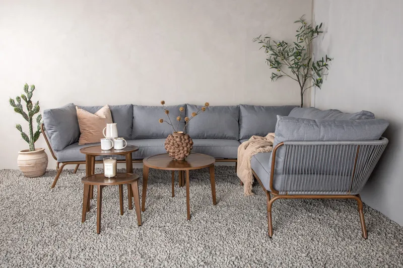 Roxo Hörnsoffa Brun - Venture Home - Utemöbler & utemiljö - Loungemöbler - Loungeset & loungegrupp