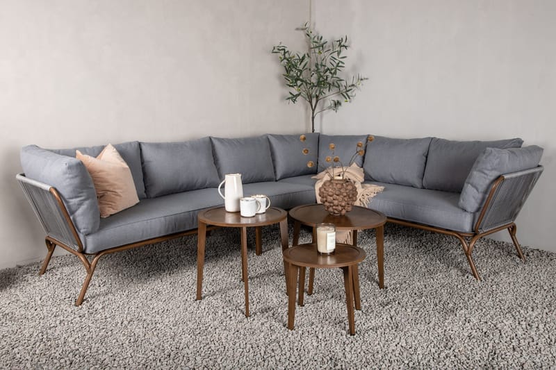 Roxo Hörnsoffa Brun - Venture Home - Utemöbler & utemiljö - Loungemöbler - Loungeset & loungegrupp