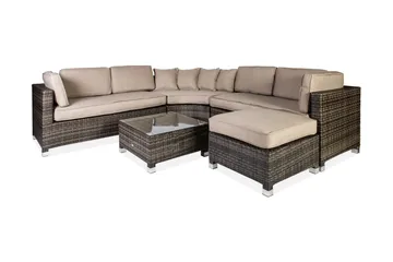 Set DAWSON med kuddar Utebord Hörnsoffa Utomhus och fotpall - Utemöbler & utemiljö - Loungemöbler - Loungeset & loungegrupp