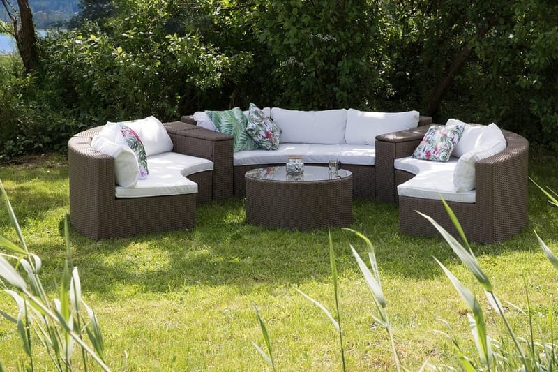 Severo Loungegrupp Utomhus Rund - Brun - Utemöbler & utemiljö - Loungemöbler - Loungeset & loungegrupp
