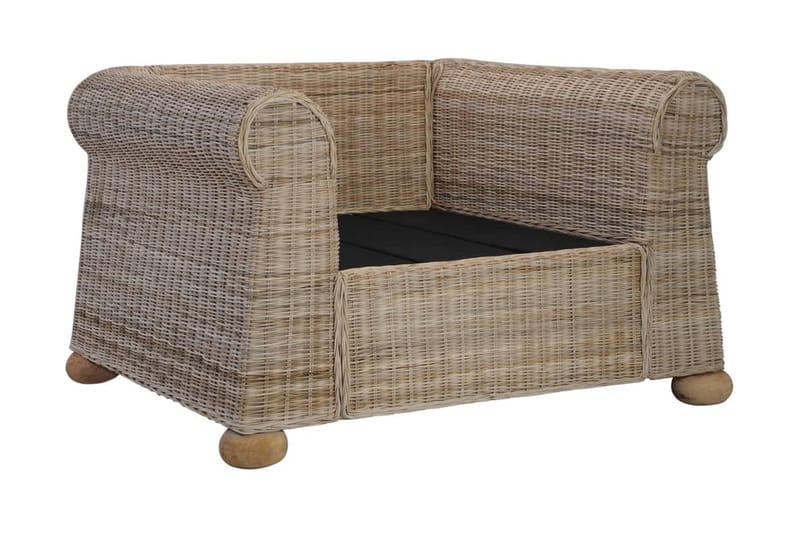 Soffgrupp 2 delar med dynor naturlig rotting - Brun - Loungeset & loungegrupp - Soffgrupp utomhus