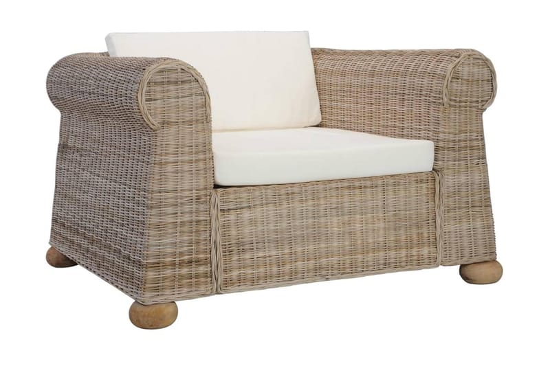 Soffgrupp 2 delar med dynor naturlig rotting - Brun - Loungeset & loungegrupp - Soffgrupp utomhus