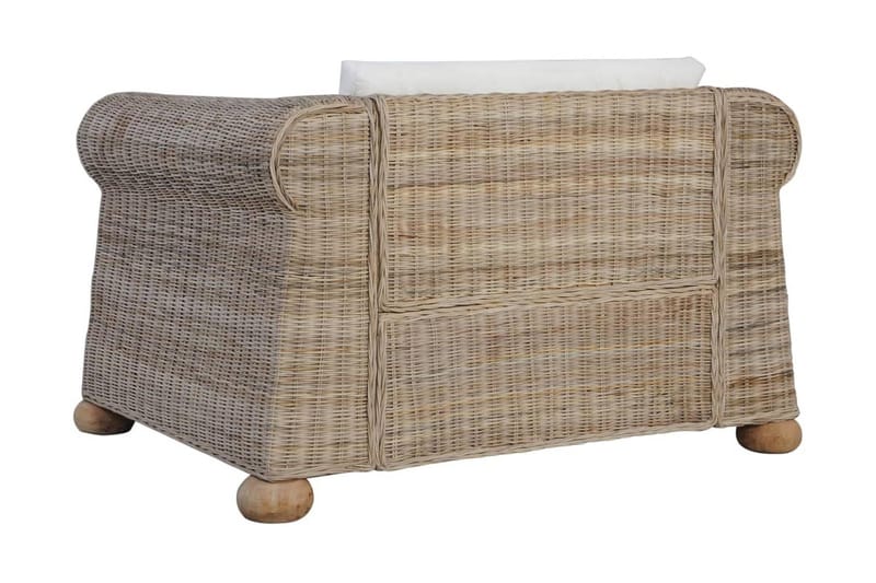 Soffgrupp 2 delar med dynor naturlig rotting - Brun - Loungeset & loungegrupp - Soffgrupp utomhus