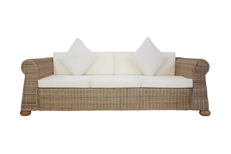 Soffgrupp 2 delar med dynor naturlig rotting - Brun - Loungeset & loungegrupp - Soffgrupp utomhus