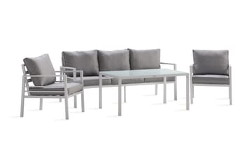 Soffgrupp Ariany - Vit / Gråa dynor - Utemöbler & utemiljö - Loungemöbler - Loungeset & loungegrupp
