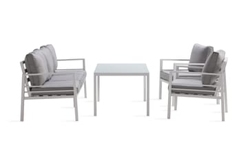 Soffgrupp Ariany - Vit / Gråa dynor - Utemöbler & utemiljö - Loungemöbler - Loungeset & loungegrupp