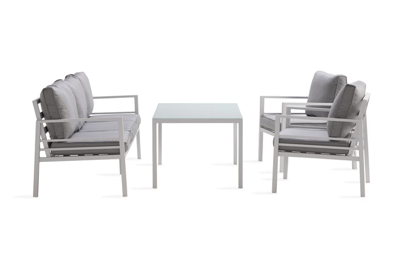 Soffgrupp Ariany - Vit / Gråa dynor - Utemöbler & utemiljö - Loungemöbler - Loungeset & loungegrupp