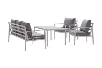 Soffgrupp Ariany - Vit / Gråa dynor - Utemöbler & utemiljö - Loungemöbler - Loungeset & loungegrupp