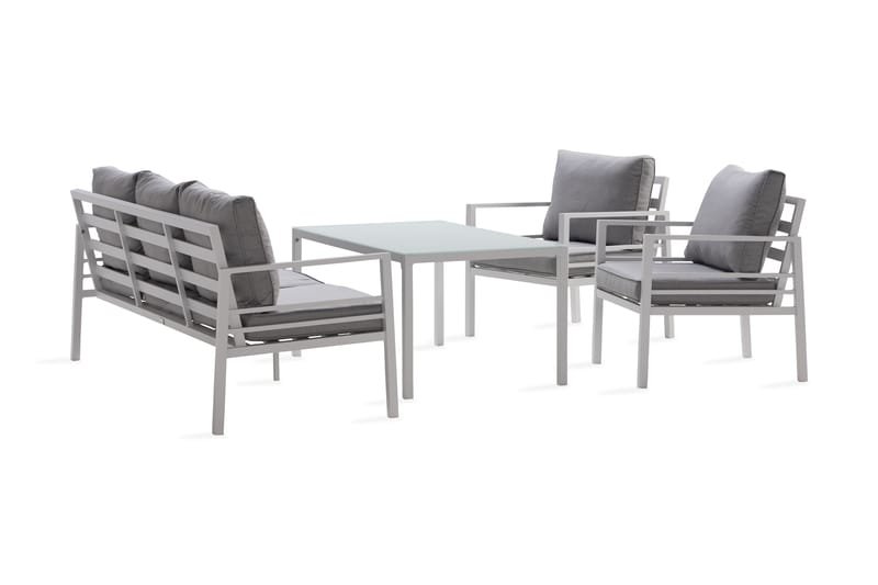 Soffgrupp Ariany - Vit / Gråa dynor - Utemöbler & utemiljö - Loungemöbler - Loungeset & loungegrupp