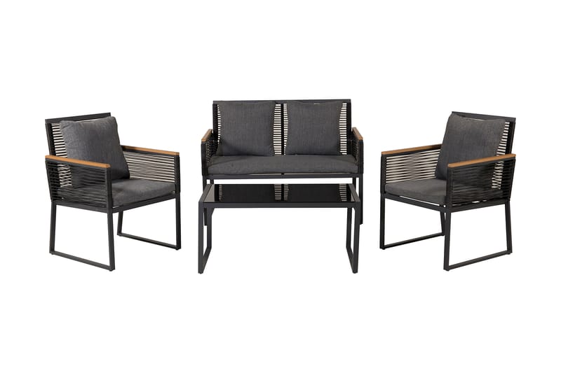 Soffgupp Dallas Svart - Loungeset & loungegrupp - Soffgrupp utomhus