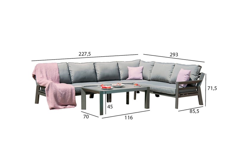 Tomson Trädgårdset Mörkgrå - Utemöbler & utemiljö - Loungemöbler - Loungeset & loungegrupp