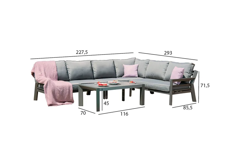 Tomson Trädgårdset Mörkgrå - Utemöbler & utemiljö - Loungemöbler - Loungeset & loungegrupp