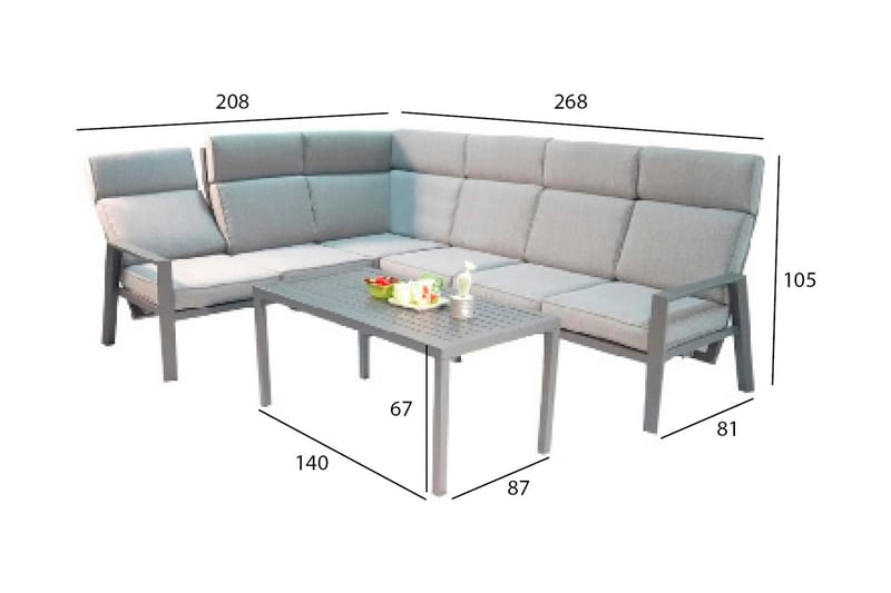 Trädgårdset Casten Mörkgrå - Utemöbler & utemiljö - Loungemöbler - Loungeset & loungegrupp