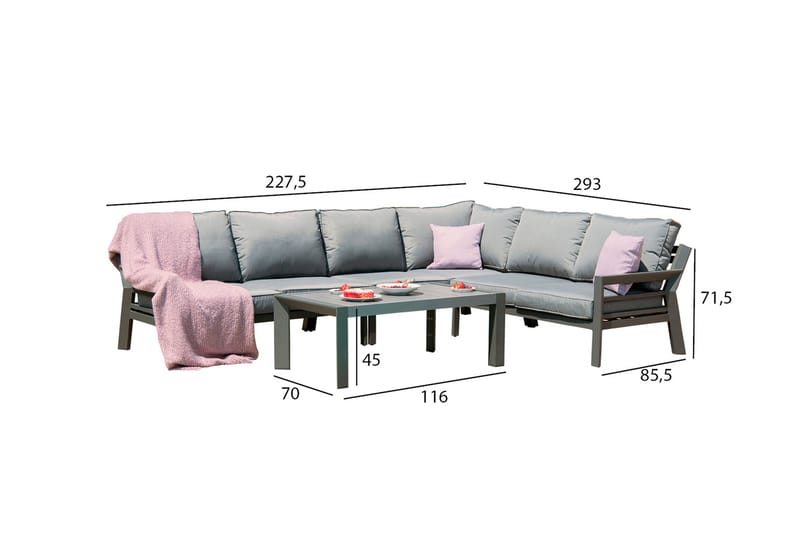 Trädgårdset Tomson Mörkgrå - Utemöbler & utemiljö - Loungemöbler - Loungeset & loungegrupp