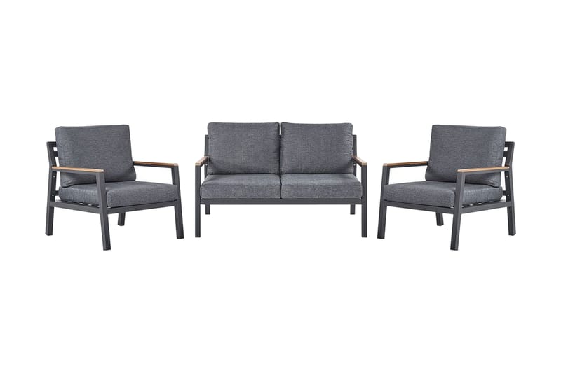 Trädgårdsmöbelset 4-sits mörkgrå DELIA - Svart - Utemöbler & utemiljö - Loungemöbler - Loungeset & loungegrupp