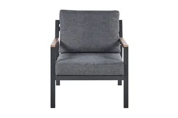 Trädgårdsmöbelset 4-sits mörkgrå DELIA - Svart - Utemöbler & utemiljö - Loungemöbler - Loungeset & loungegrupp