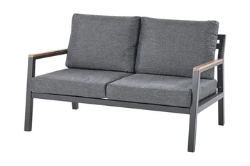 Trädgårdsmöbelset 4-sits mörkgrå DELIA - Svart - Utemöbler & utemiljö - Loungemöbler - Loungeset & loungegrupp