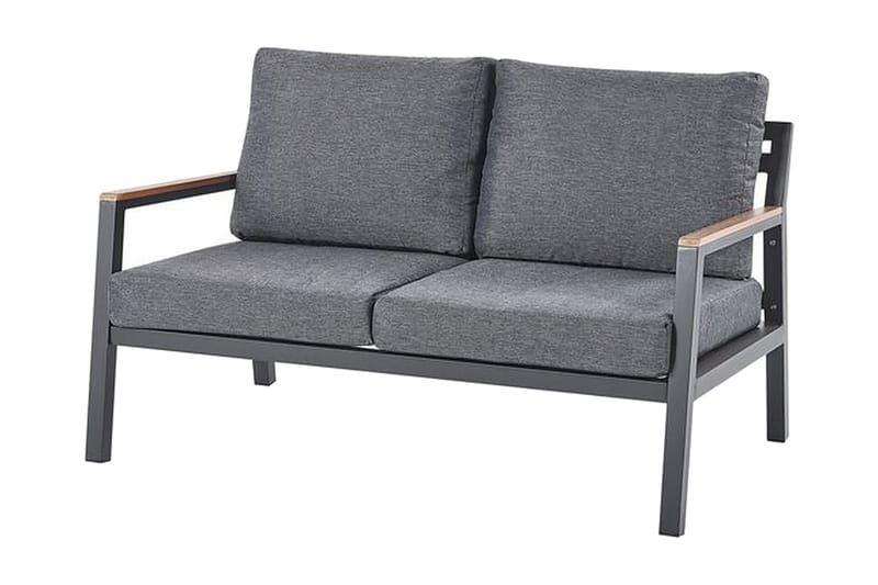 Trädgårdsmöbelset 4-sits mörkgrå DELIA - Svart - Utemöbler & utemiljö - Loungemöbler - Loungeset & loungegrupp