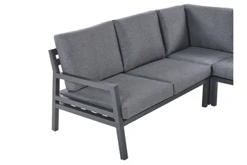 Trädgårdsmöbelset 5-sits mörkgrå VIZZINI - Svart - Utemöbler & utemiljö - Loungemöbler - Loungeset & loungegrupp