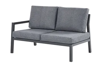 Trädgårdsmöbelset 5-sits mörkgrå VIZZINI - Svart - Utemöbler & utemiljö - Loungemöbler - Loungeset & loungegrupp