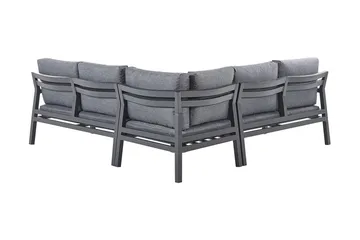 Trädgårdsmöbelset 5-sits mörkgrå VIZZINI - Svart - Utemöbler & utemiljö - Loungemöbler - Loungeset & loungegrupp