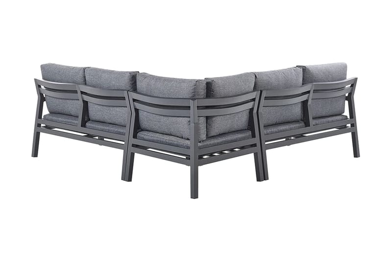 Trädgårdsmöbelset 5-sits mörkgrå VIZZINI - Svart - Utemöbler & utemiljö - Loungemöbler - Loungeset & loungegrupp