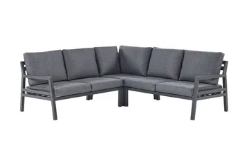 Trädgårdsmöbelset 5-sits mörkgrå VIZZINI - Svart - Utemöbler & utemiljö - Loungemöbler - Loungeset & loungegrupp