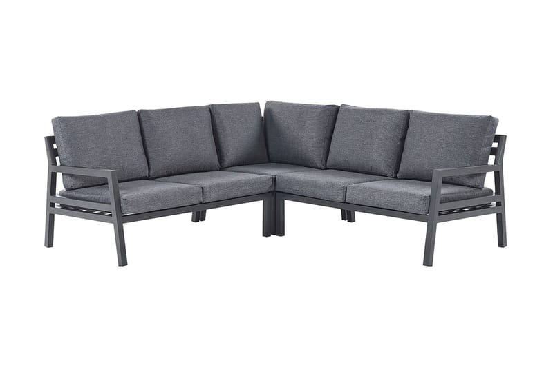 Trädgårdsmöbelset 5-sits mörkgrå VIZZINI - Svart - Utemöbler & utemiljö - Loungemöbler - Loungeset & loungegrupp