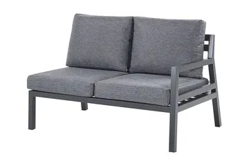 Trädgårdsmöbelset 5-sits mörkgrå VIZZINI - Svart - Utemöbler & utemiljö - Loungemöbler - Loungeset & loungegrupp