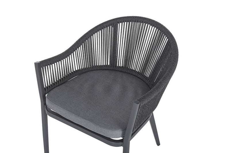 Trädgårdsset av bord och 4 stolar aluminium MILETO - Grå - Loungeset & loungegrupp - Soffgrupp utomhus