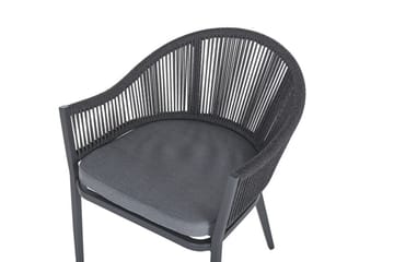 Trädgårdsset av Utebord och 4 Utestolar aluminium MILETO - Grå - Utemöbler & utemiljö - Loungemöbler - Loungeset & loungegrupp