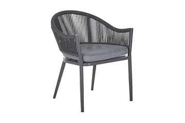 Trädgårdsset av Utebord och 4 Utestolar aluminium MILETO - Grå - Utemöbler & utemiljö - Loungemöbler - Loungeset & loungegrupp