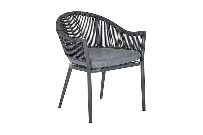 Trädgårdsset av Utebord och 4 Utestolar aluminium MILETO - Grå - Utemöbler & utemiljö - Loungemöbler - Loungeset & loungegrupp