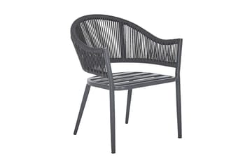 Trädgårdsset av Utebord och 4 Utestolar aluminium MILETO - Grå - Utemöbler & utemiljö - Loungemöbler - Loungeset & loungegrupp