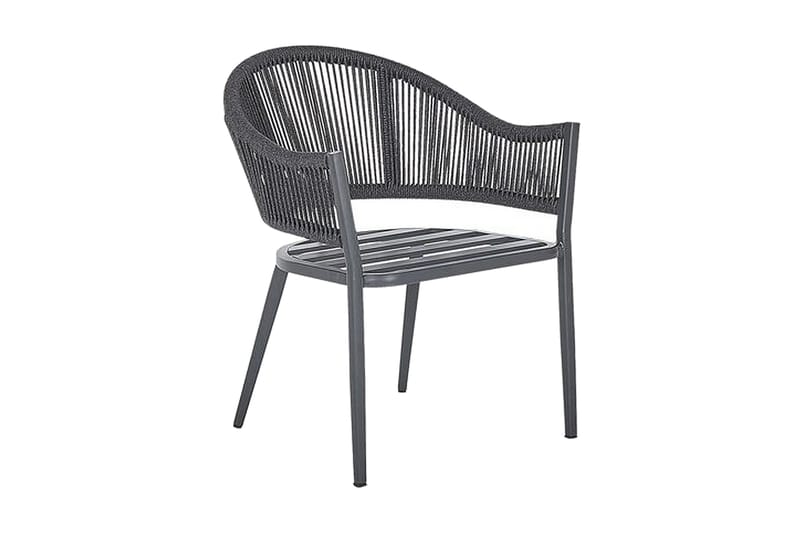 Trädgårdsset av Utebord och 4 Utestolar aluminium MILETO - Grå - Utemöbler & utemiljö - Loungemöbler - Loungeset & loungegrupp