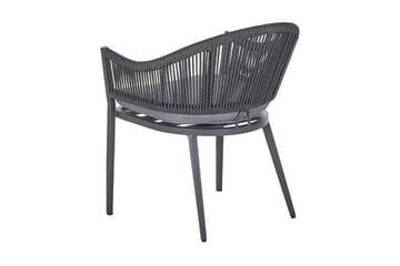 Trädgårdsset av Utebord och 4 Utestolar aluminium MILETO - Grå - Utemöbler & utemiljö - Loungemöbler - Loungeset & loungegrupp