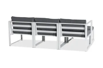 Tunis Loungegrupp Utomhus - 4-sits Loungeset Utemöbler för Uteplats - Vit / Gråa dynor - Utemöbler & utemiljö - Loungemöbler - Loungeset & loungegrupp